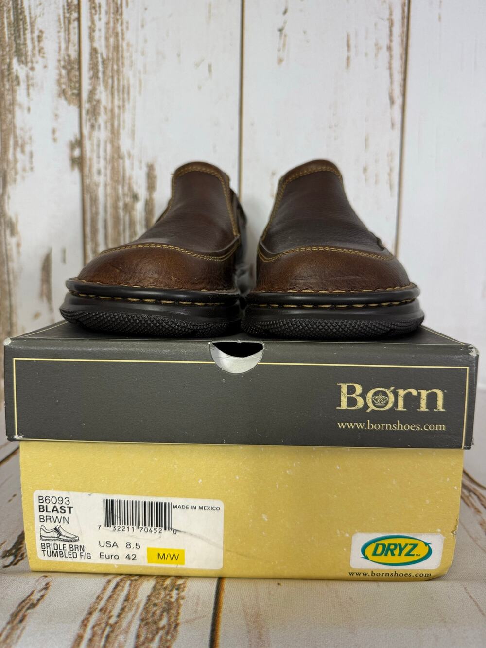 New in Box, Born Blast, Brown Slip On Shoe. Leather. Size 8.5